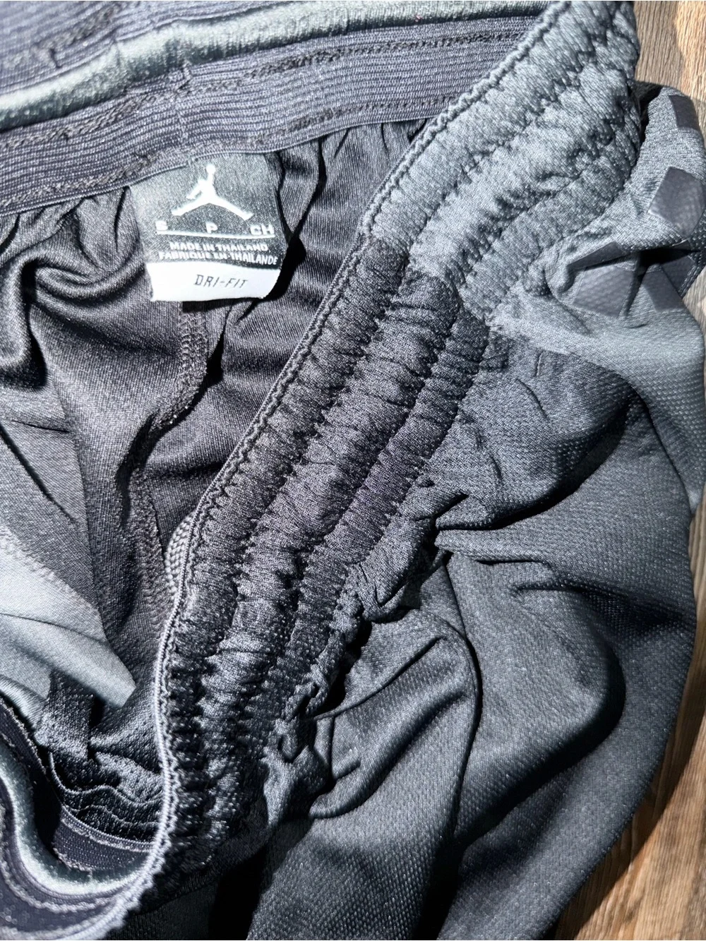 Air Jordan black stripes dri-fit basketball shorts black mens small
